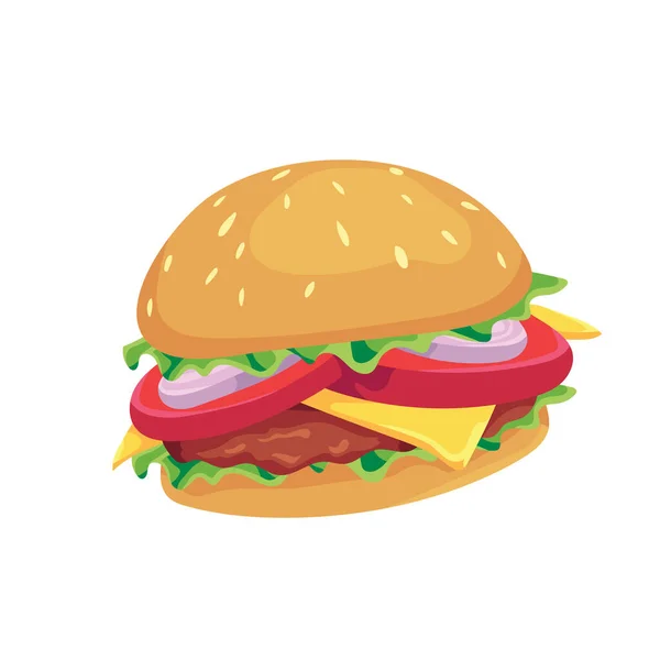 Burger Design Vektor Lapos Tárgyak — Stock Vector