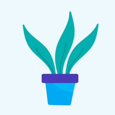 Çiçek tasarımı vektörü düz nesneler, saksı ve dekoratif bitki bahçesi