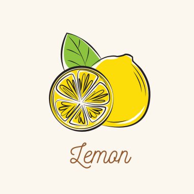 limon tasarımı vektör illüstrasyon nesneleri, taze meyve ve organik meyve