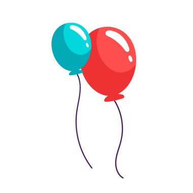 balon tasarımı vektörü düz nesneler süsleme doğum günü