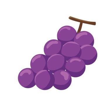 Üzüm tasarımı vektör illüstrasyon nesneleri, taze meyve ve organik meyve yiyecekler