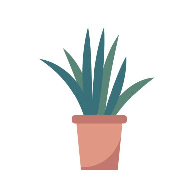 Çiçek tasarımı vektörü düz nesneler, saksı ve dekoratif bitki bahçesi