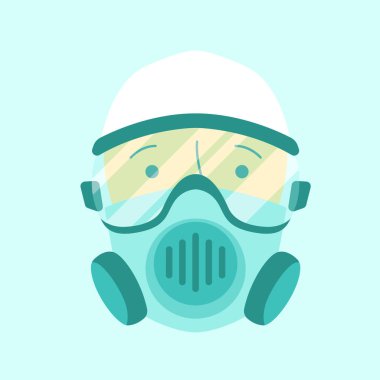 Tehlikeli madde tasarımı vektör illüstrasyonu nesneleri tıbbi nesneleri insan vücudunu ve ekipman korumasını korona virüsü