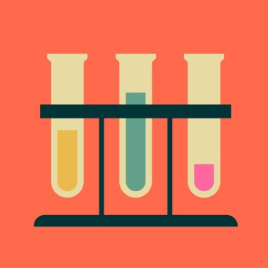 Tüp tasarım vektörü nesneleri illüstrasyon bilim elemanları ve laboratuvar nesneleri