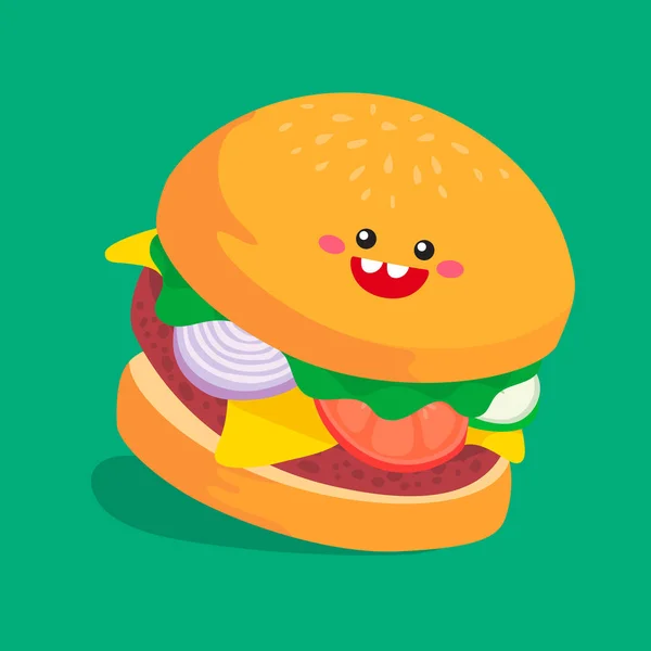 Векторные Объекты Гамбургера Иллюстрация Ресторан Быстрого Питания — стоковый вектор