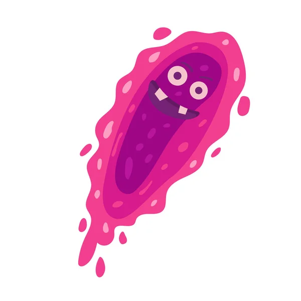 Germi Virali Batteri Progettazione Oggetti Vettoriali Illustrazione Personaggio Creatura Pericolosa — Vettoriale Stock