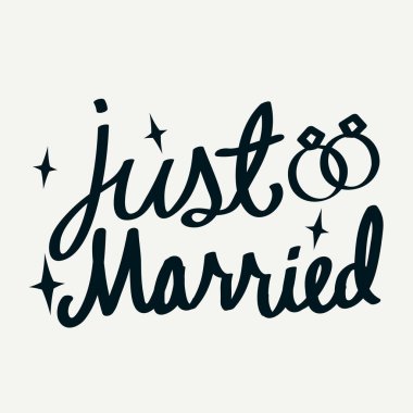 Düğün tasarım vektörüyle evlendi.