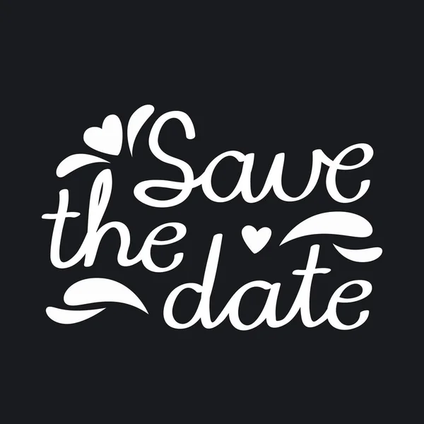 Date Lettering Wedding Design Vector — Stock Vector