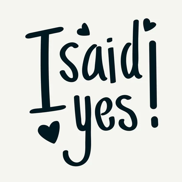 Evet dedim, düğün tasarımı vektörü.