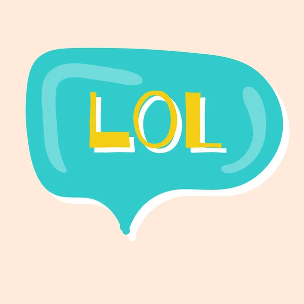 Grappig Lol Sticker Social Media Design Vector — Stockvector