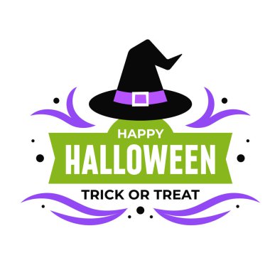 Mutlu cadılar bayramı rozeti etiketleri tasarım vektör nesneleri illüstrasyonu