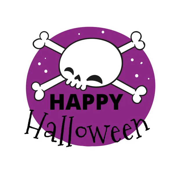 Heureux Halloween Badge Étiquettes Conception Vectoriel Objets Illustration — Image vectorielle