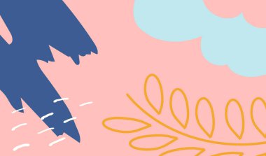 soyut organik yaprak Pastel renk arkaplan ve duvar kağıdı tasarım vektörü