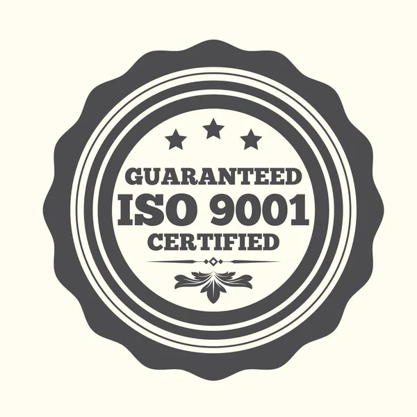 Iso Certificación Insignia Sello Diseño Vector — Archivo Imágenes Vectoriales