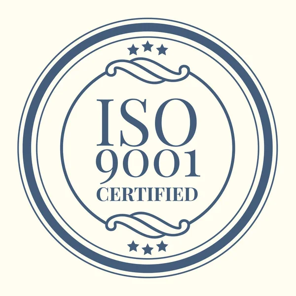 Iso Certificación Insignia Sello Diseño Vector — Archivo Imágenes Vectoriales