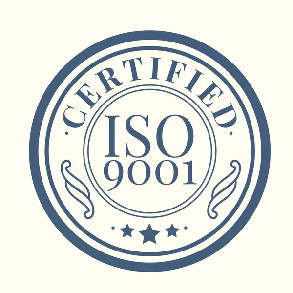 Iso Certificación Insignia Sello Diseño Vector — Archivo Imágenes Vectoriales