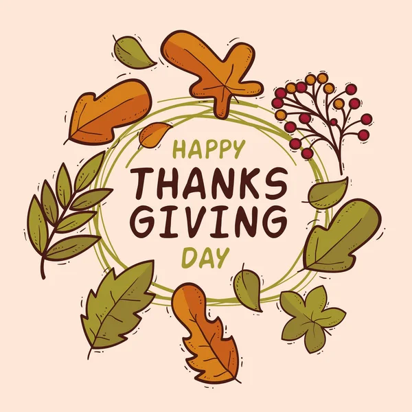 Hand Drawn Thanks Giving Day Badge Design Vector — Stock Vector