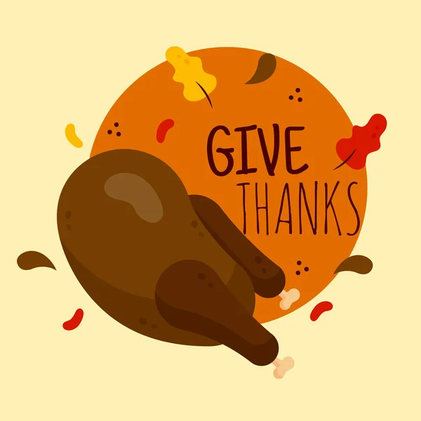 Hand Drawn Thanks Giving Day Badge Design Vector — Stock Vector
