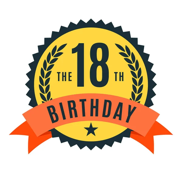 Happy Birthday Anniversary Badge Stamp Label Design Vector — Stock Vector