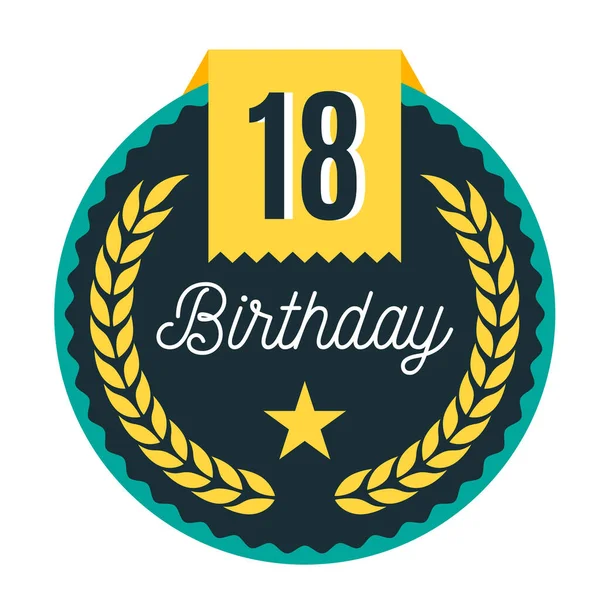 Happy Birthday Anniversary Badge Stamp Label Design Vector — Stock Vector