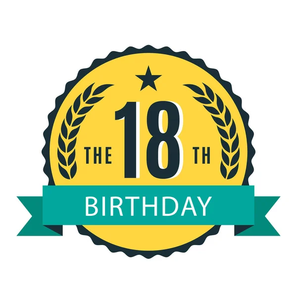 Happy Birthday Anniversary Badge Stamp Label Design Vector — Stock Vector