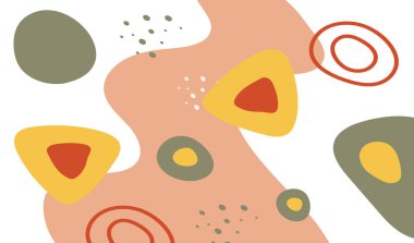 Duvarın dekoratif resimleri için organik renklere sahip soyut sanat arkaplanı şekilleri kullanılabilir