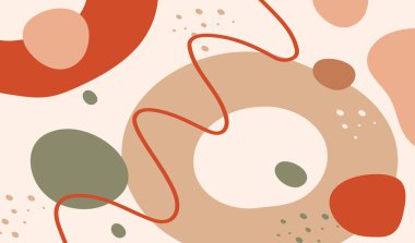 Duvarın dekoratif resimleri için organik renklere sahip soyut sanat arkaplanı şekilleri kullanılabilir