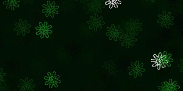 Fond Vectoriel Vert Clair Doodle Avec Fleurs Illustration Colorée Simple — Image vectorielle