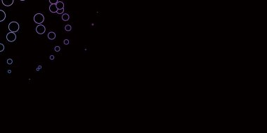 Koyu pembe, daireli mavi vektör arkaplan. Parlak renkli ve soyut küreler içeren bir resim. İş ilanları için şablon.