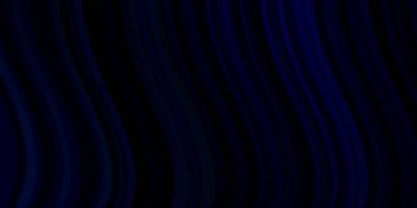 Bükülmüş çizgileri olan koyu mavi vektör arkaplan. Soyut bir şekilde gradyan eğimli bir tasvir. Kullanıcı Arayüzü tasarımınız için şablon.