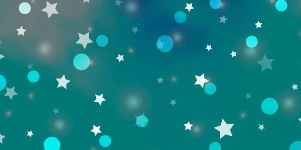Светло Голубой Векторный Шаблон Кругами Звездами Красочная Иллюстрация Градиентными Точками — стоковый вектор