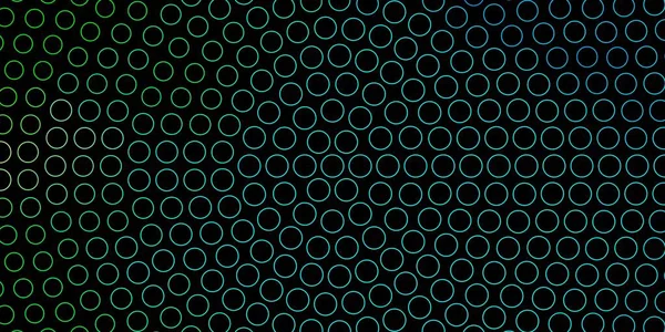 Темний Синій Зелений Векторний Фон Колами Блискуча Абстрактна Ілюстрація Кольоровими — стоковий вектор