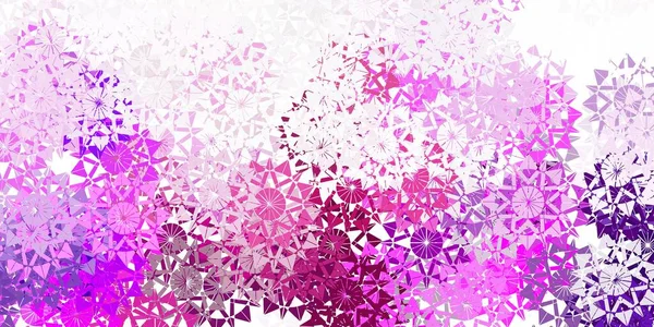 Motif Vectoriel Violet Clair Rose Avec Des Flocons Neige Colorés — Image vectorielle