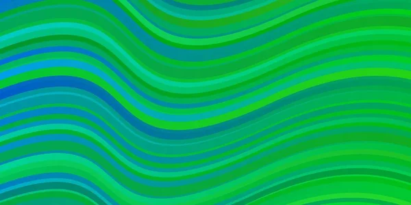 Hellblaues Grünes Vektormuster Mit Kurven Illustration Halbton Stil Mit Steigungskurven — Stockvektor