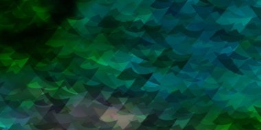 Açık mavi, üçgenli yeşil vektör arkaplan. Üçgenli soyut gradyan çizimi. Terfileriniz için tasarım.