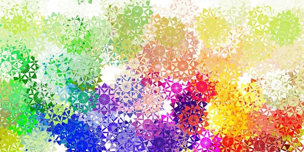 Light Multicolor Vector Beautiful Snowflakes Backdrop Flowers Gradient Colorful Illustration — Stock Vector