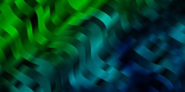 Açık mavi, çizgileri olan yeşil vektör şablonu. Bükülmüş çizgileri olan yepyeni renkli bir çizim. Kullanıcı Arayüzü tasarımınız için şablon.