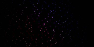 Koyu mavi, kırmızı vektör arkaplan ve renkli yıldızlar. Soyut şablondaki yıldızlarla dekoratif illüstrasyon. Hediyeleri paketlemek için desen.