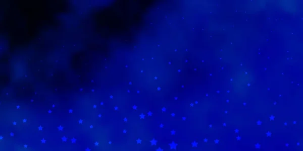 Fondo Vectorial Azul Oscuro Con Estrellas Pequeñas Grandes Ilustración Colorida — Vector de stock
