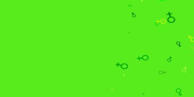 Açık yeşil, iş kadını işaretli sarı vektör şablonu. Değişken feminizm şekilli renkli bir illüstrasyon. Web siteleri için zarif bir arkaplan.