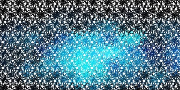 Kıvrımlı hafif Mavili vektör şablonu. Soyut ve eğri çizgilerle renkli çizimler. Broşürler, broşürler için desen.