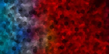 Açık yeşil, altıgen şekilli kırmızı vektör düzeni. Renkli altıgenli bulanık arkaplan. İniş sayfaları için desen.