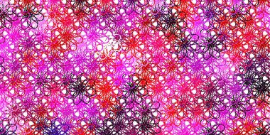 Açık Mor, eğri çizgili pembe vektör arkaplan. Eğimli dairesel kavisli parlak bir illüstrasyon. İş broşürleri, broşürler için desen