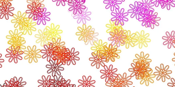 Patrón Garabato Vectorial Multicolor Claro Con Flores Ilustración Abstracta Con — Vector de stock