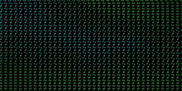 Esrarengiz sembollü koyu yeşil vektör arkaplanı. Renkli mistik semboller. Antik tarzda bir eğilim var. Sihir için dizayn, ruhsal olaylar.