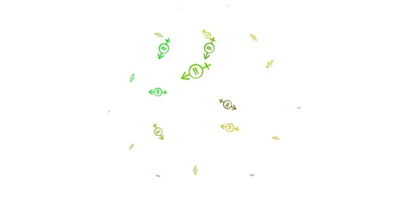Světle Zelená Žluté Vektorové Pozadí Symboly Ženy Abstraktní Ilustrace Vyobrazením — Stockový vektor
