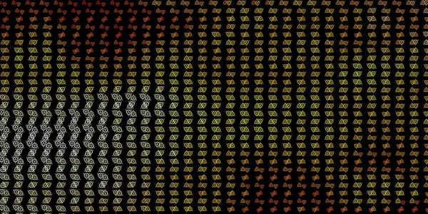 Sihirli elementlerle koyu turuncu vektör deseni. Gotik eğilimli soyut illüstrasyon. En iyi tasarım Cadılar Bayramı olayları.