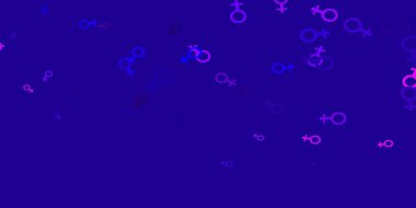 Açık Mor, kadın hakları sembollü pembe vektör dokusu. Kadın gücünün resmedildiği soyut bir çizim. İniş sayfaları için tasarım.