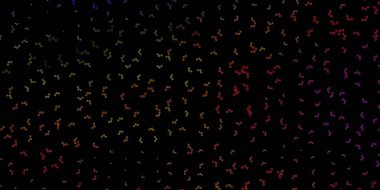 Sihirli elementleri olan koyu renkli vektör deseni. Renkli mistik semboller. Antik tarzda bir eğilim var. Gizemli, mistik tasarımlar için arkaplan.