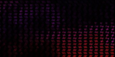 Koyu mor, ezoterik işaretli pembe vektör şablonu. Sihirli ruhani güç işaretleri olan bir ilüzyon. Sihir için dizayn, ruhsal olaylar.